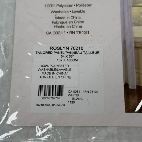 Habitat by Commonwealth Roslyn 54" x 63" White Tailored Window Panel - Picture 4 of 4